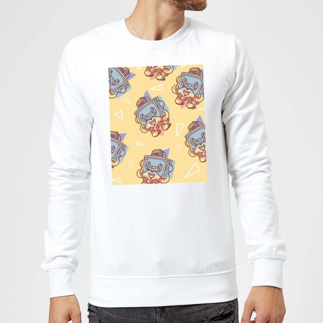 Cassette Tape Love Pattern Sweatshirt - White - L - Weiß on Productcaster.