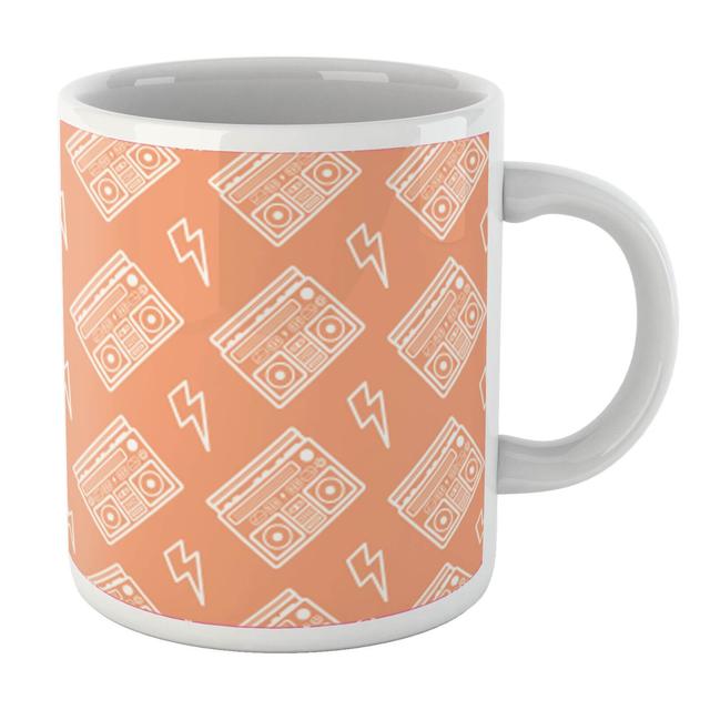 Boombox Pattern Orange Mug Mug on Productcaster.