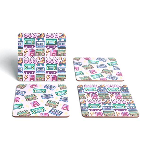 90's Products Pink Coaster Square Coaster Set on Productcaster.