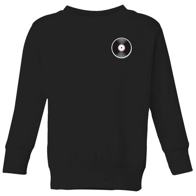 Small Vinyl Record Kids' Sweatshirt - Black - 5-6 Jahre - Schwarz on Productcaster.