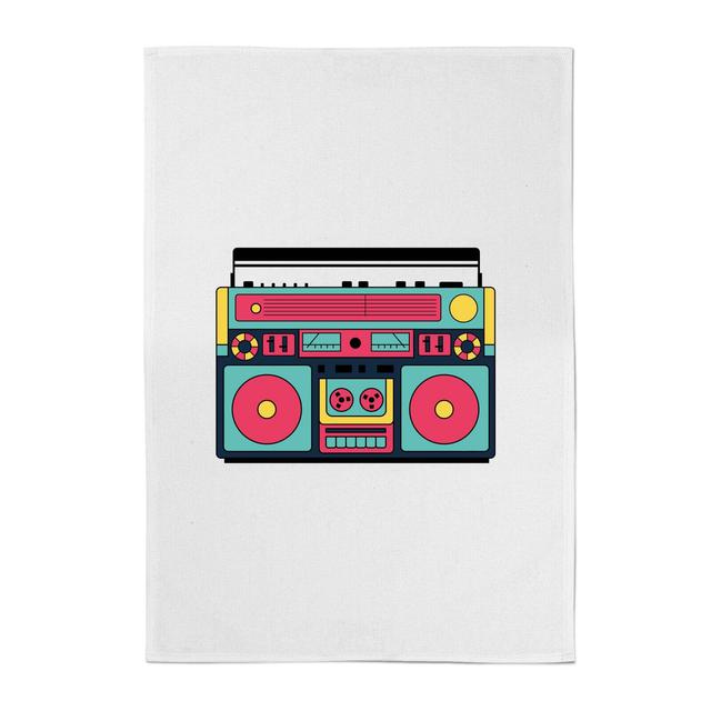 Colourful Boombox Cotton Tea Towel on Productcaster.