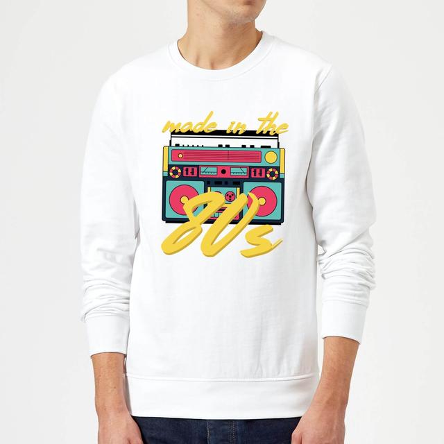 Made In The 80s Boombox Sweatshirt - White - L - Weiß on Productcaster.