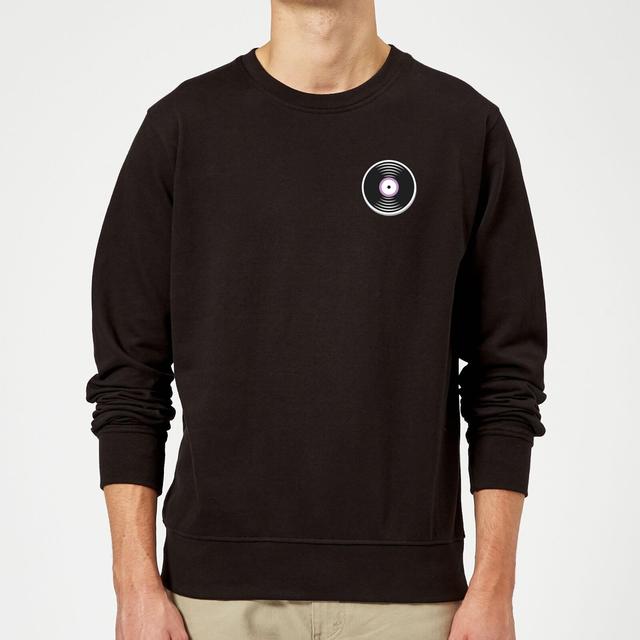 Small Vinyl Record Sweatshirt - Black - S - Schwarz on Productcaster.