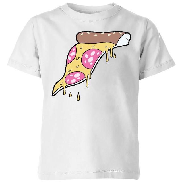 Dripping Pizza Kids' T-Shirt - White - 9-10 Jahre - Weiß on Productcaster.