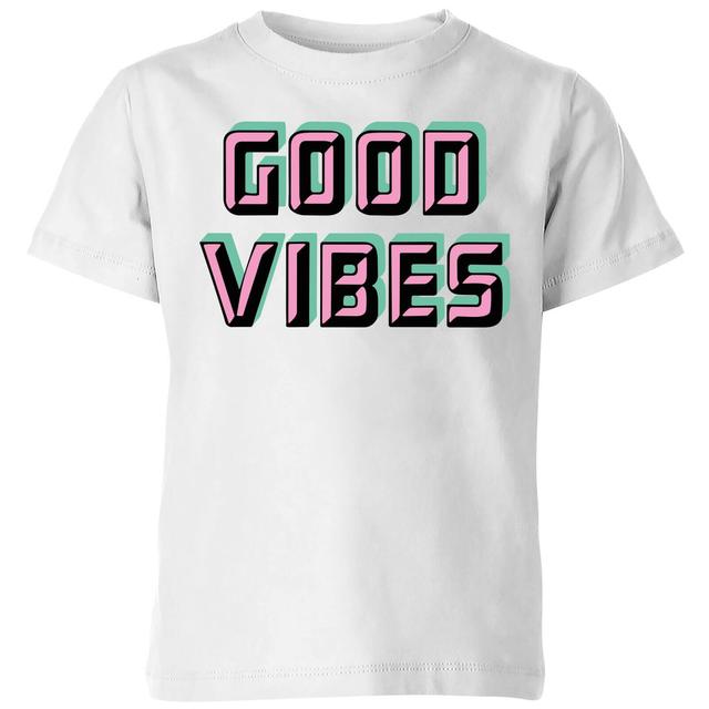 Good Vibes Kids' T-Shirt - White - 5-6 Jahre - Weiß on Productcaster.