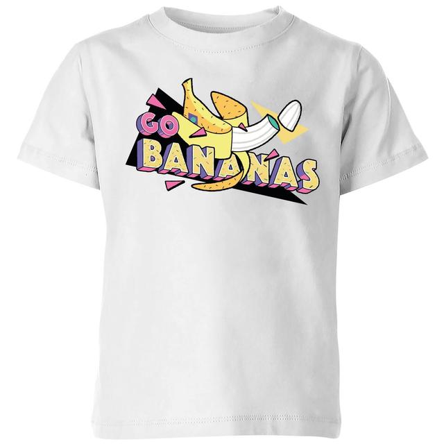 Go Bananas Kids' T-Shirt - White - 5-6 Years - White on Productcaster.