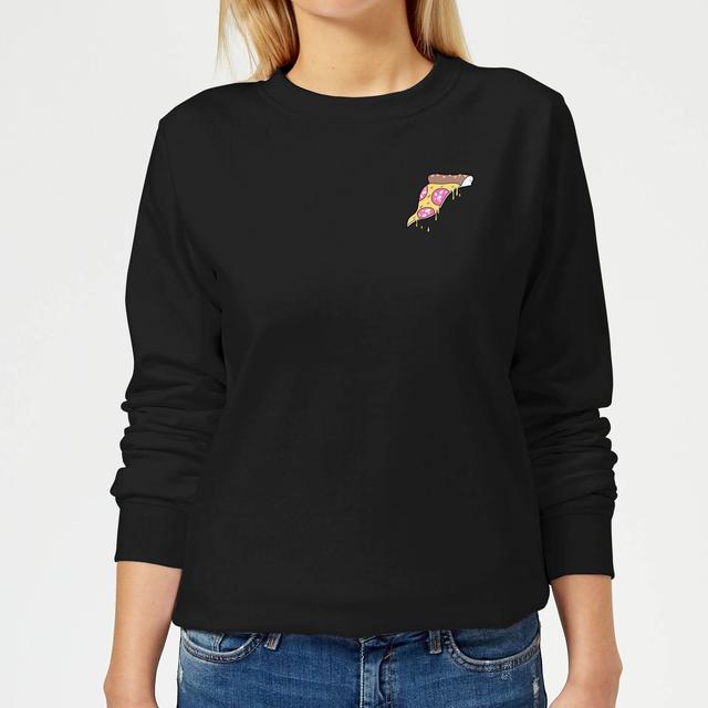 Small Dripping Pizza Women's Sweatshirt - Black - XS - Black on Productcaster.