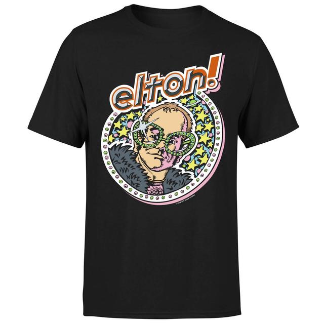 Camiseta Star de Elton John para hombre - Negro - S on Productcaster.