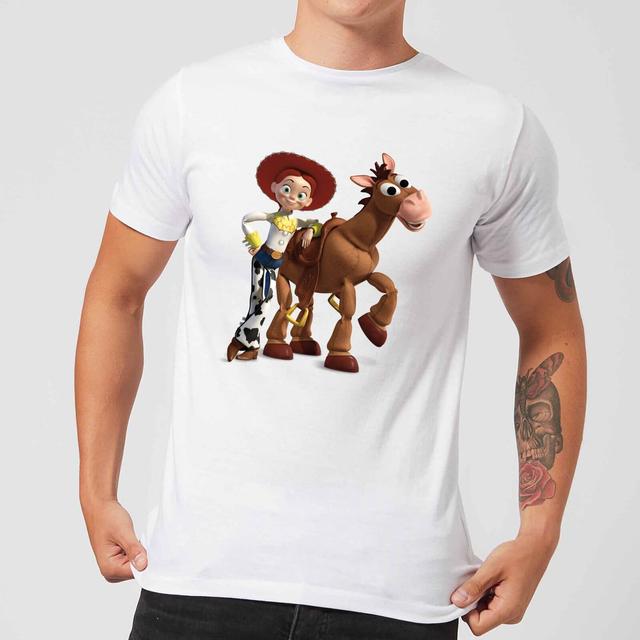 Toy Story 4 Jessie And Bullseye Men's T-Shirt - White - L - White on Productcaster.