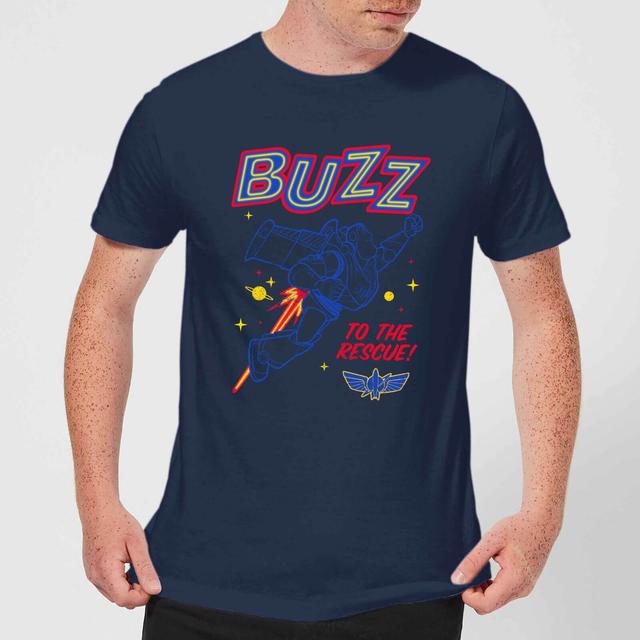 Toy Story 4 Buzz To The Rescue Men's T-Shirt - Navy - M on Productcaster.