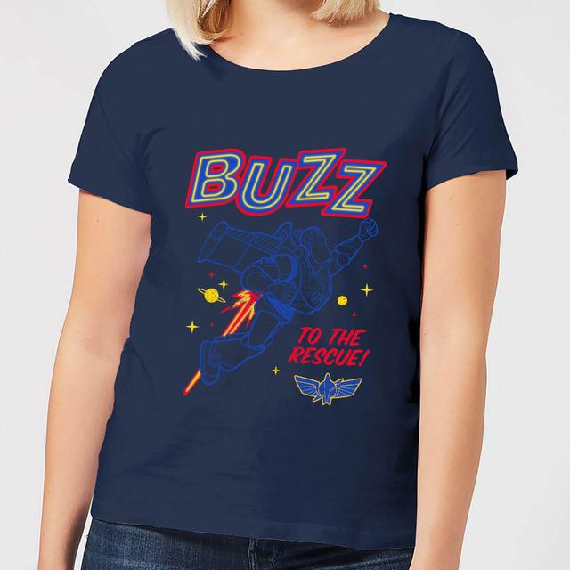 Toy Story 4 Buzz To The Rescue Women's T-Shirt - Navy - L - Marineblau on Productcaster.