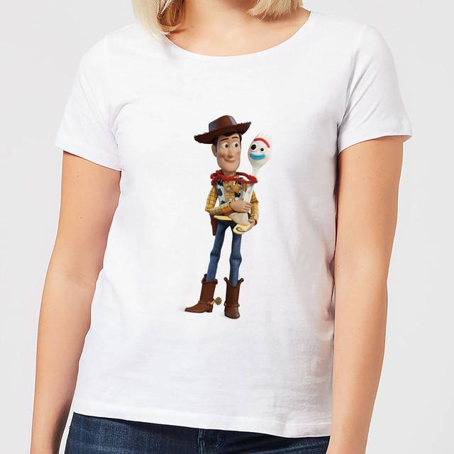 Toy Story 4 Woody And Forky Women's T-Shirt - White - L - White on Productcaster.