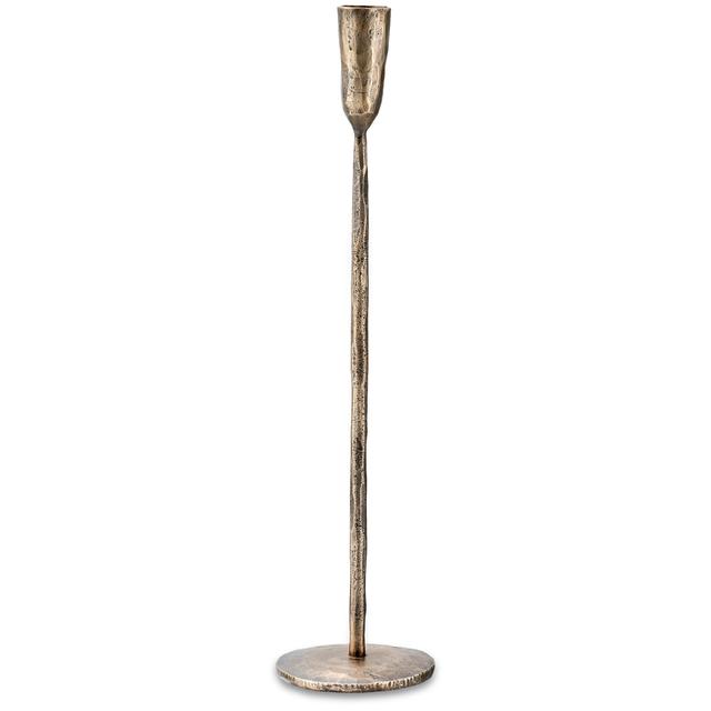 Nkuku Mbata Antique Brass Candlestick - Large Metallic on Productcaster.