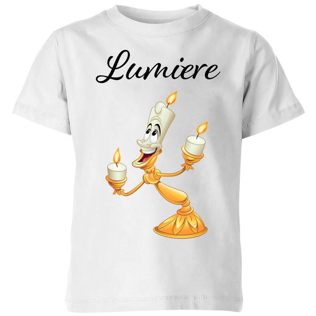 Disney Beauty And The Beast Lumiere Kids' T-Shirt - White - 9-10 ans - Blanc on Productcaster.