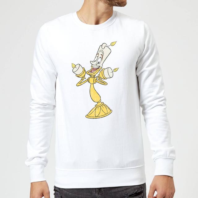 Disney Beauty And The Beast Lumiere Distressed Sweatshirt - White - XXL - Weiß on Productcaster.