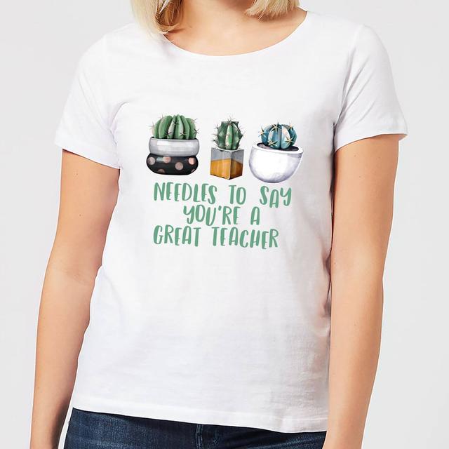 Needles To Say You're A Great Teacher Women's T-Shirt - White - L - Weiß on Productcaster.