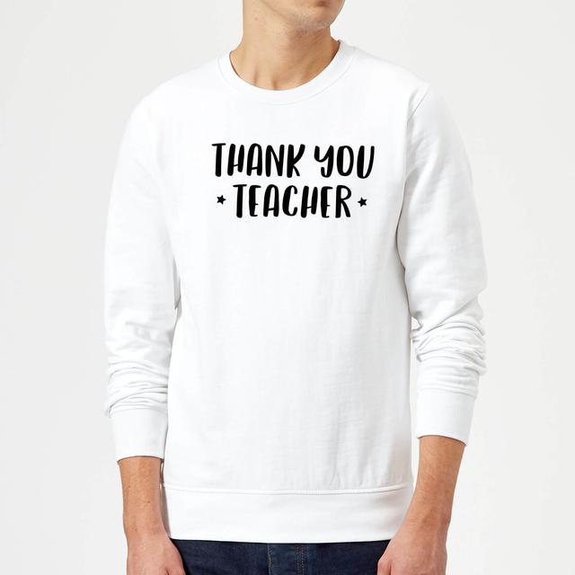 Thank You Teacher Sweatshirt - White - M - Weiß on Productcaster.