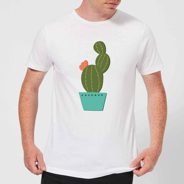 Single Potted Cactus Men's T-Shirt - White - 5XL - Weiß on Productcaster.