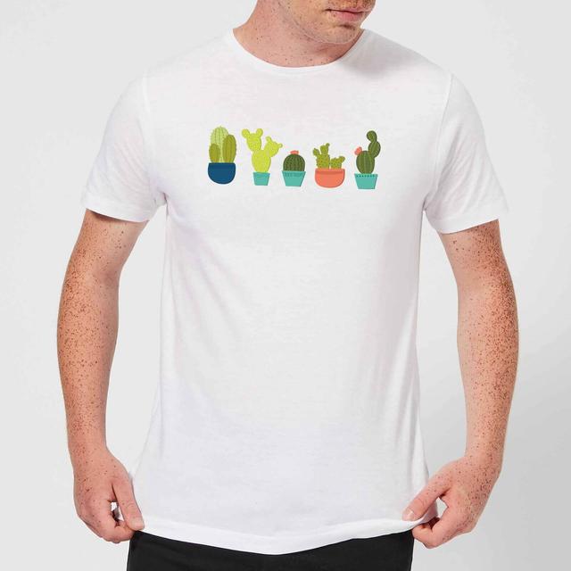 Cacti In A Row Men's T-Shirt - White - XL on Productcaster.