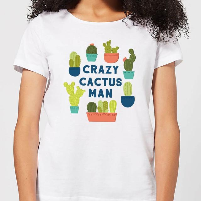 Crazy Cactus Man Women's T-Shirt - White - L - Weiß on Productcaster.