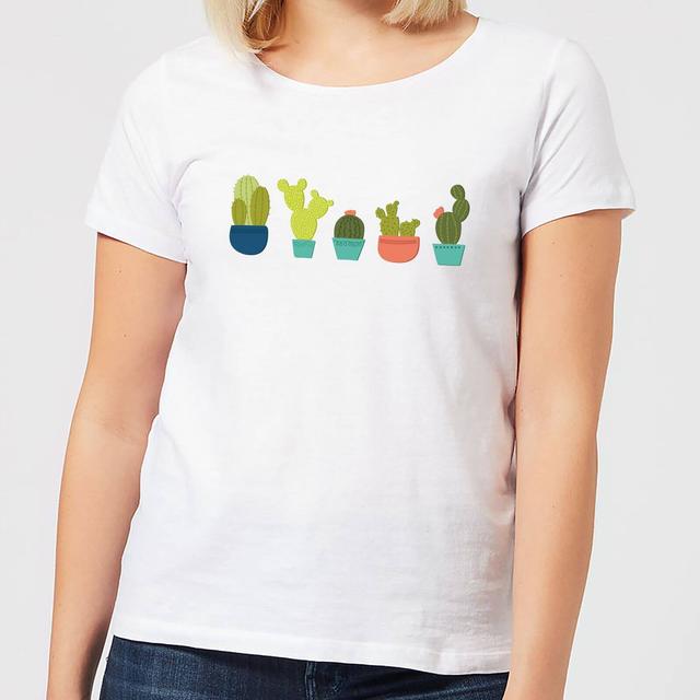 Cacti In A Row Women's T-Shirt - White - XXL - Weiß on Productcaster.