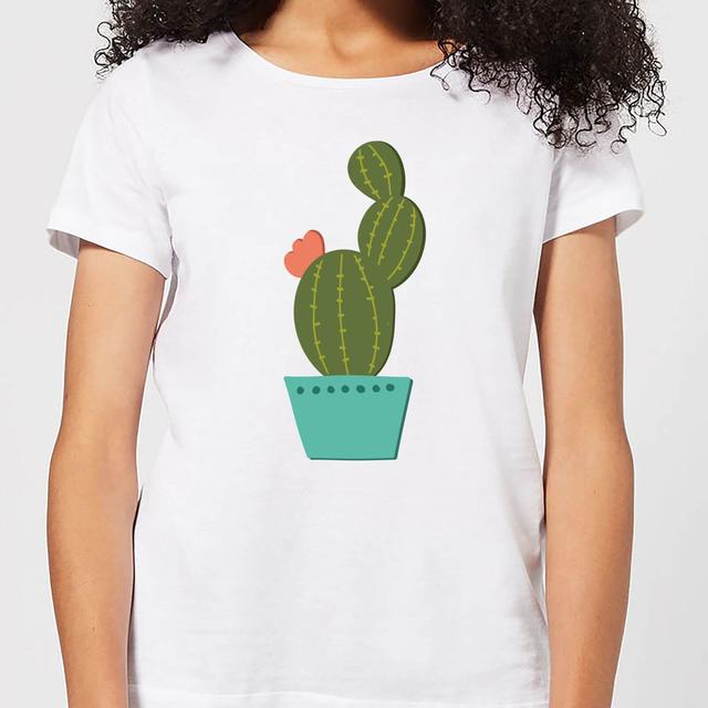 Single Potted Cactus Women's T-Shirt - White - XXL - Weiß on Productcaster.