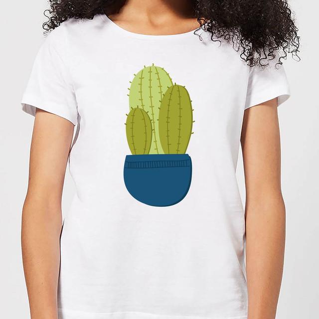 Three Potted Cacti Women's T-Shirt - White - S - White on Productcaster.