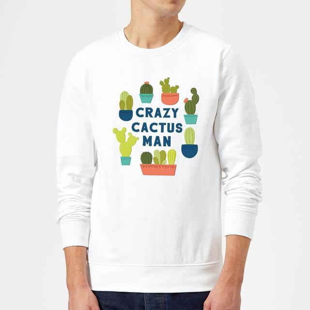 Crazy Cactus Man Sweatshirt - White - XXL - White on Productcaster.