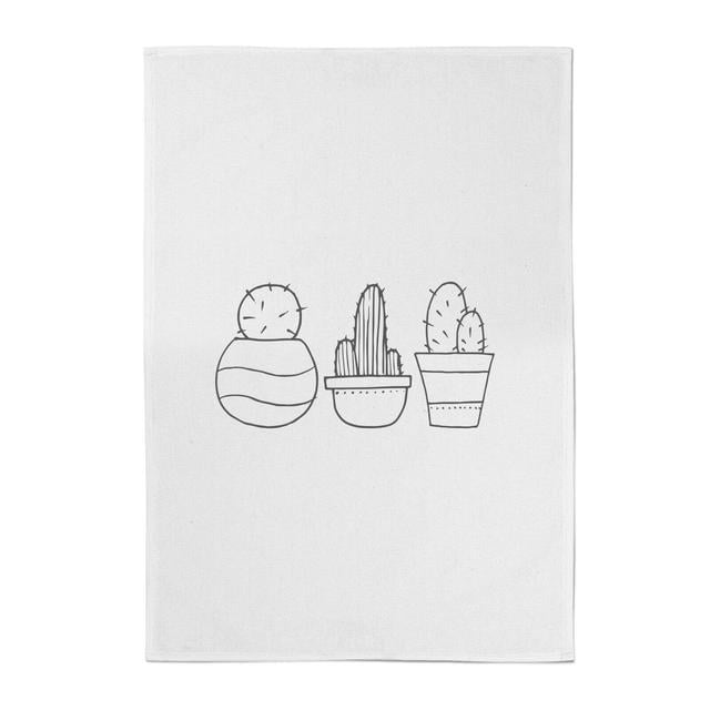 Hand Drawn Cacti Cotton Tea Towel on Productcaster.