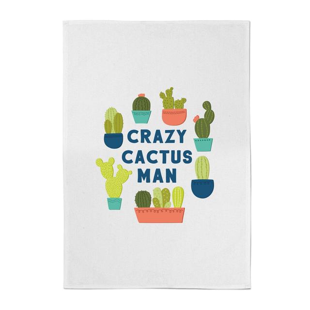 Crazy Cactus Man Cotton Tea Towel on Productcaster.