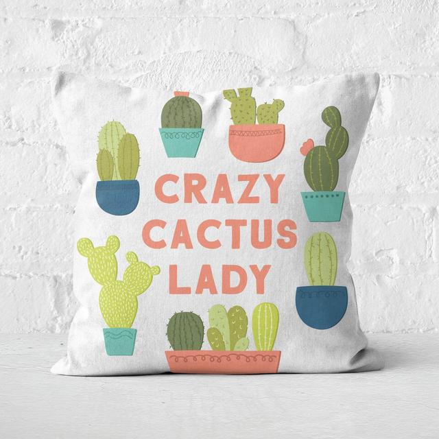 Crazy Cactus Lady Square Cushion - 50x50cm - Soft Touch on Productcaster.