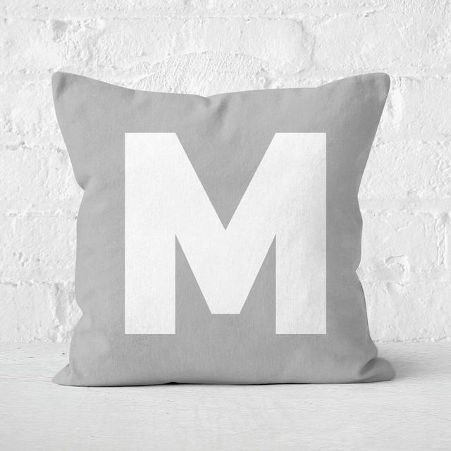 Letter M Square Cushion - 60x60cm - Soft Touch on Productcaster.