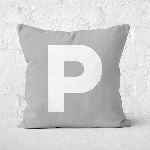 Letter P Square Cushion - 60x60cm - Soft Touch on Productcaster.