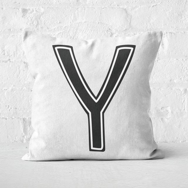 Handwritten Y Square Cushion - 50x50cm - Soft Touch on Productcaster.