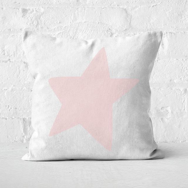 Light Pink Star Square Cushion - 60x60cm - Soft Touch on Productcaster.