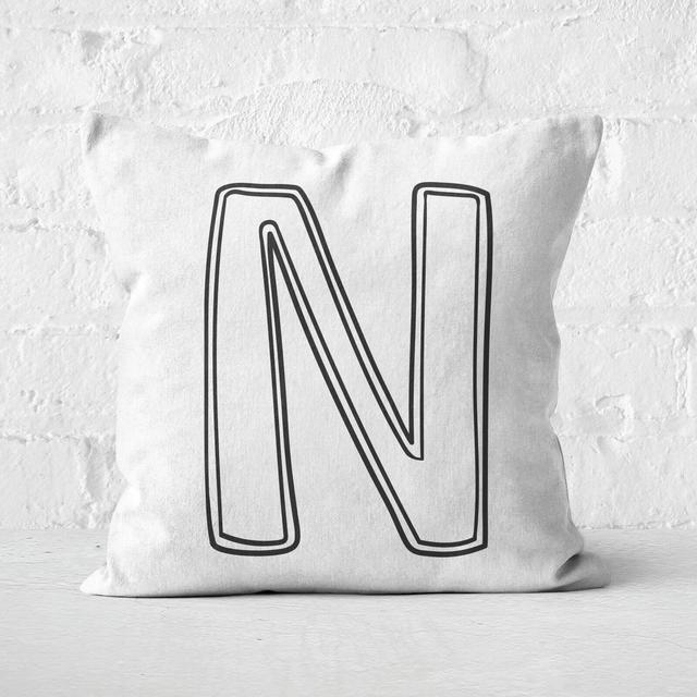 Handwritten N Square Cushion - 60x60cm - Soft Touch on Productcaster.