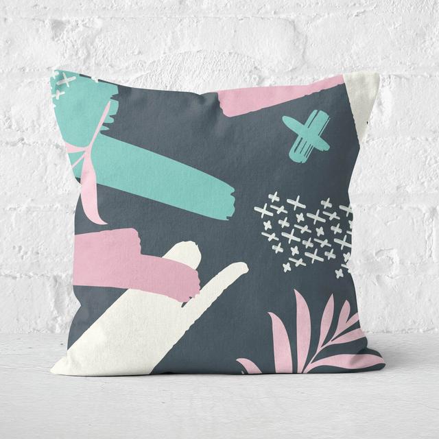 Dark Botanical Square Cushion - 40x40cm - Soft Touch on Productcaster.