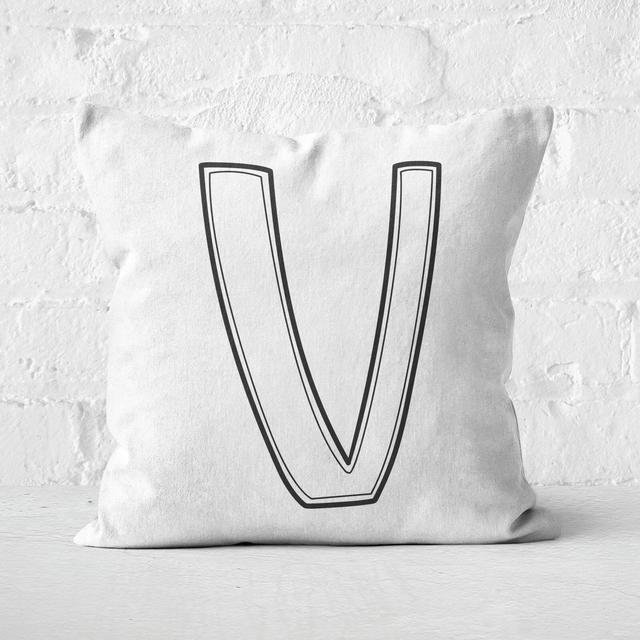 Handwritten V Square Cushion - 50x50cm - Soft Touch on Productcaster.