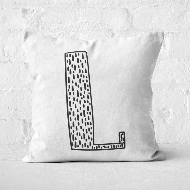 Handwritten L Square Cushion - 60x60cm - Soft Touch on Productcaster.