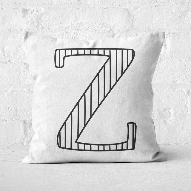 Handwritten Z Square Cushion - 60x60cm - Soft Touch on Productcaster.