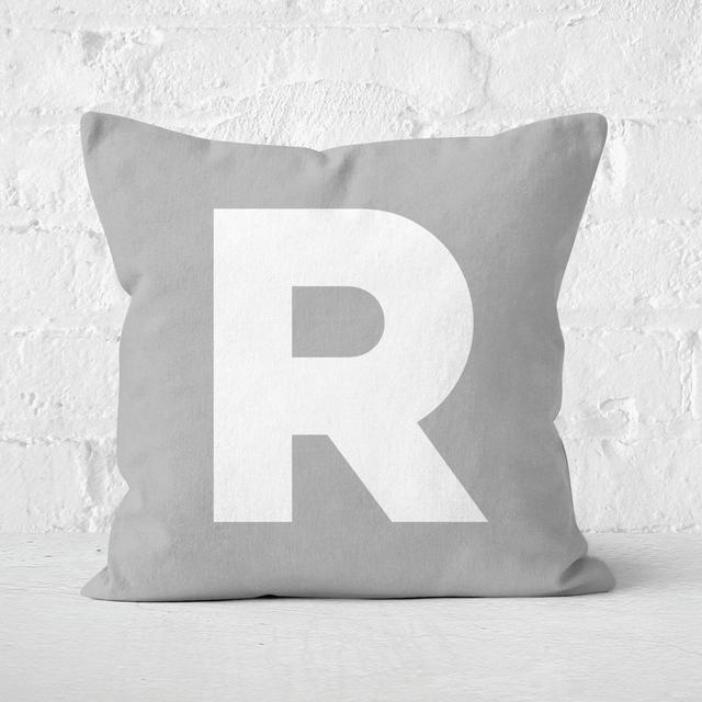 Letter R Square Cushion - 50x50cm - Soft Touch on Productcaster.