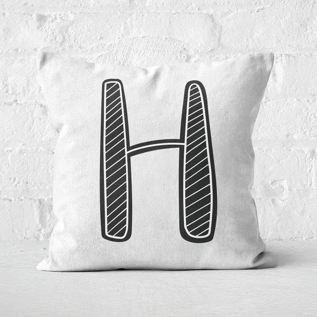 Handwritten H Square Cushion - 50x50cm - Soft Touch on Productcaster.