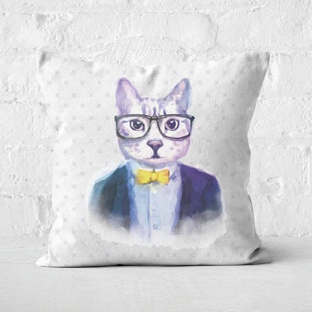 Hipster Cat Square Cushion - 50x50cm - Soft Touch on Productcaster.