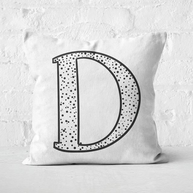 Handwritten D Square Cushion - 50x50cm - Soft Touch on Productcaster.