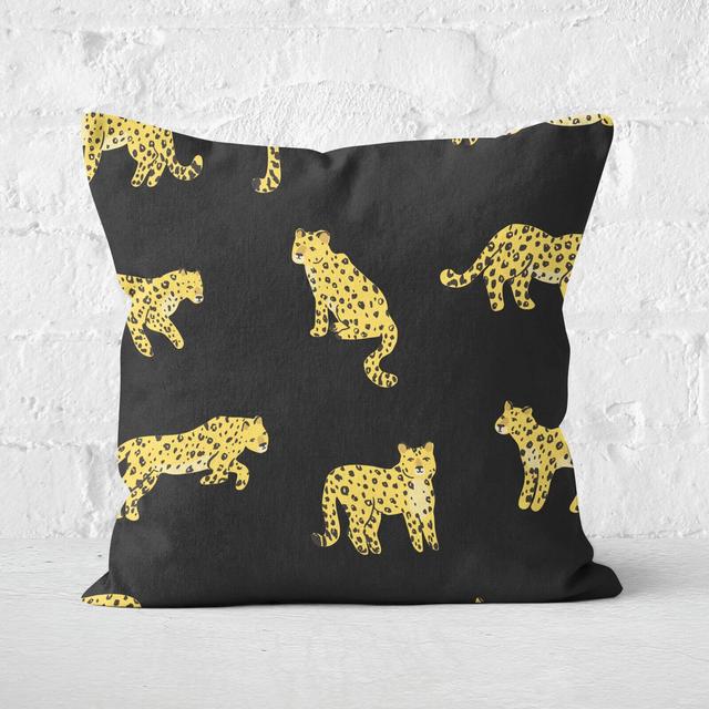 Cheetah Dark Square Cushion - 50x50cm - Soft Touch on Productcaster.