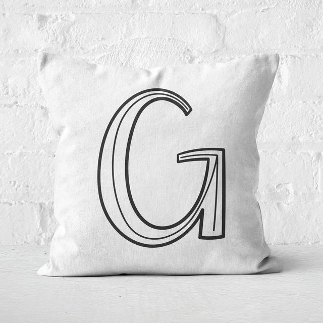 Handwritten G Square Cushion - 50x50cm - Soft Touch on Productcaster.