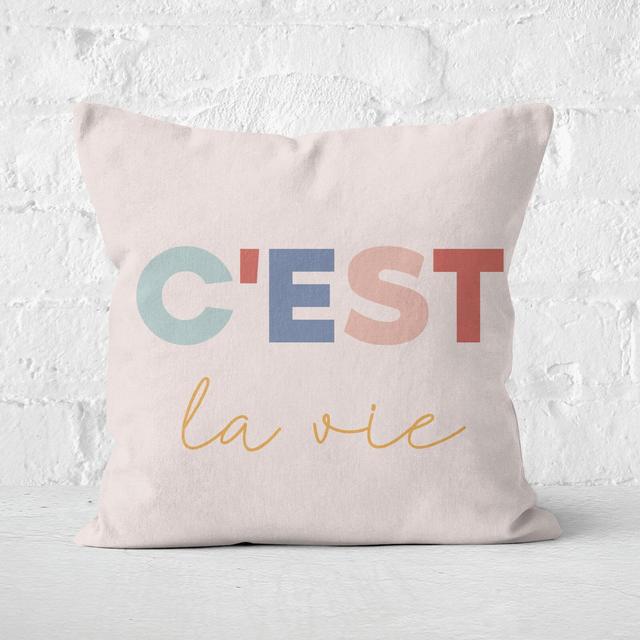 C'est La Vie Square Cushion - 50x50cm - Soft Touch on Productcaster.