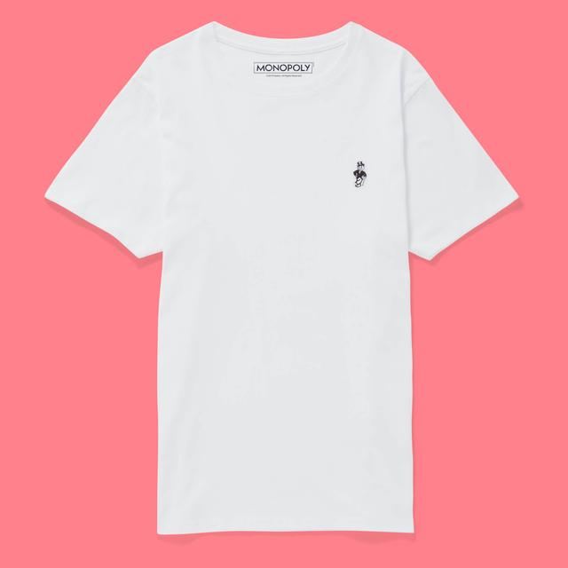 Monopoly Mr Monopoly Embroidered T-Shirt - White - L - Bianco on Productcaster.