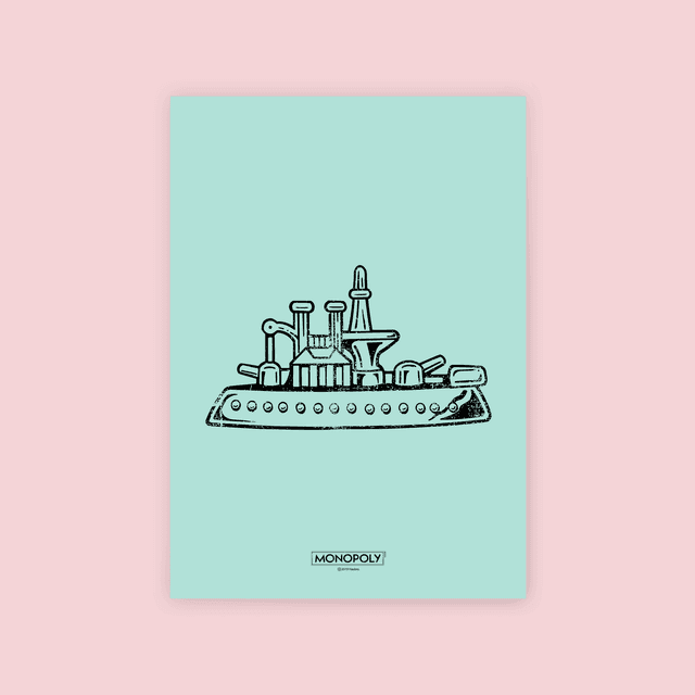 Monopoly Ship Letterpress Art Print - A3 on Productcaster.