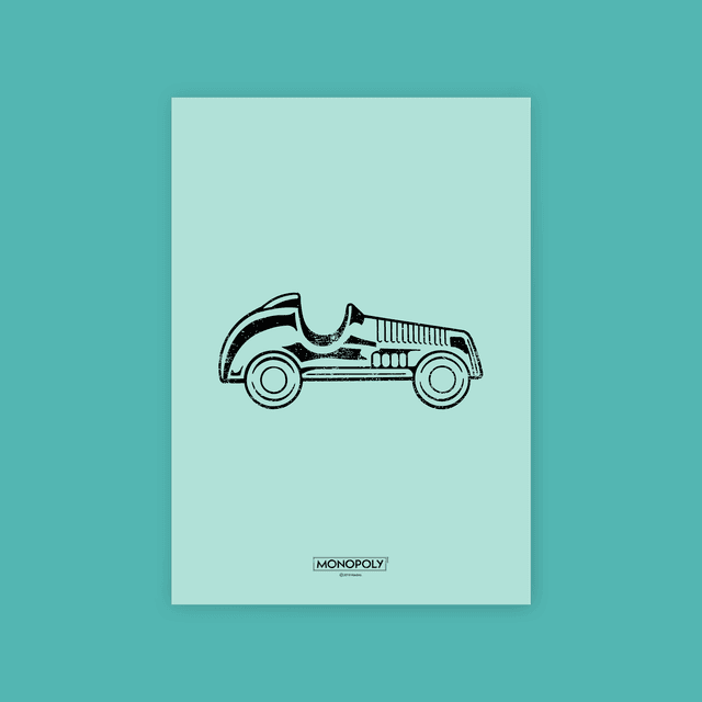 Monopoly Car Letterpress Art Print - A3 on Productcaster.